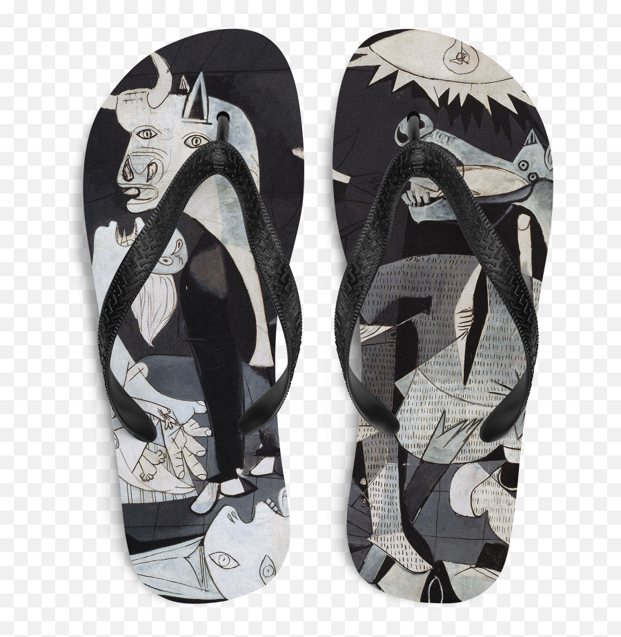 Pablo Picasso Guernica 1937 Artwork Flip - Flops Only 2295 Guernica Png,Caveira Icon