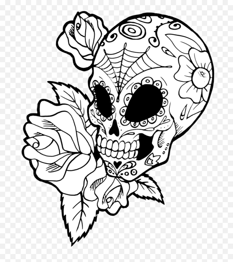 Mindfulness Drawing Sugar Skull - Mexican Skull Drawings Draw A Sugar Skull Png,Mexican Skull Png