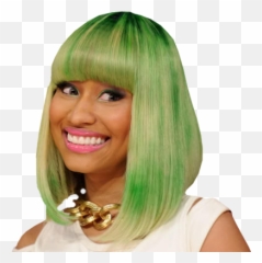 Nicki Minaj Hair Styles Green Eyes Blonde Long Bob - Nicki Minaj Green Hair Png,Nicki Minaj Png