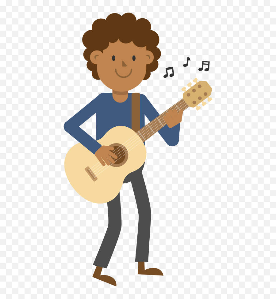 Cartoon Man Playing Guitar - Cartoon Sad Person Png,Cartoon Guitar Png