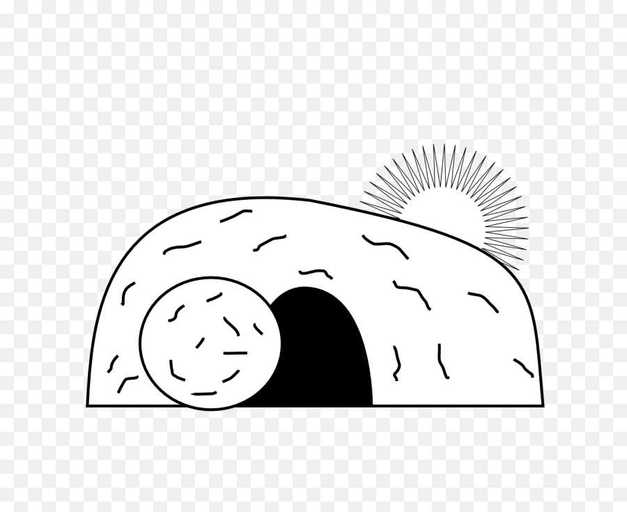 Empty Tomb Clipart Cave Transparent Free - Den Black And White Png,Cave Png