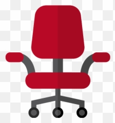 Office Chair Png Icon - Red Transparent Background