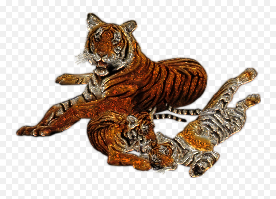 Tiger Family Metallizer Art - Free Image On Pixabay Tiger Bilder Png,Tigre Png