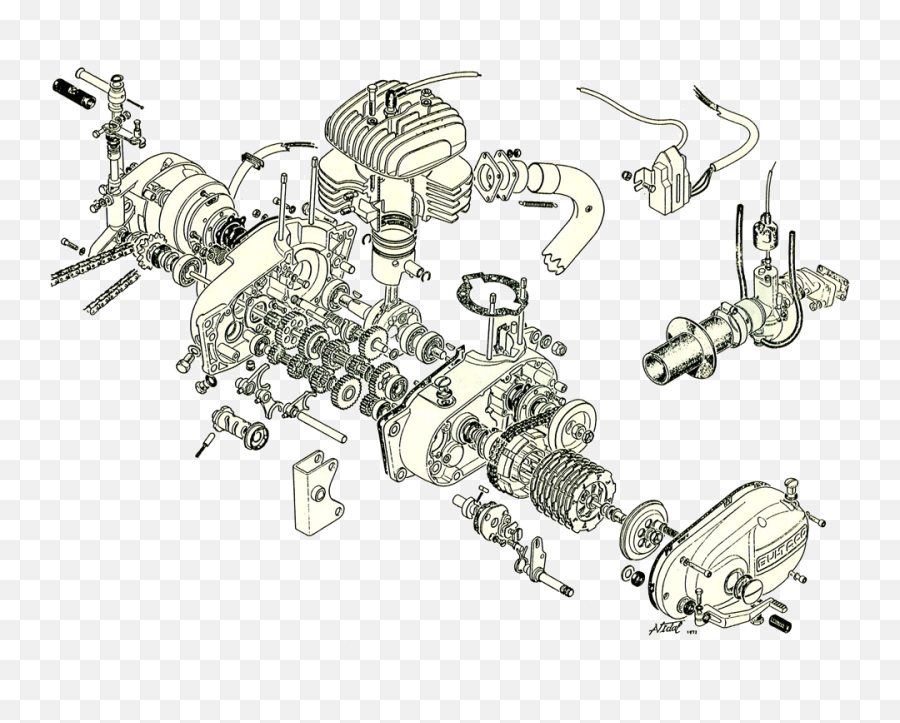 Filebultaco Engine Exploded View - Transparentpng Motorcycle Engine Exploded View,Explosion Png Transparent