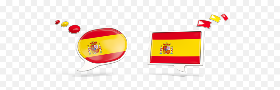 Two Speech Bubbles Illustration Of Flag Spain - Spanish Flag Speech Bubble Png,Spanish Png