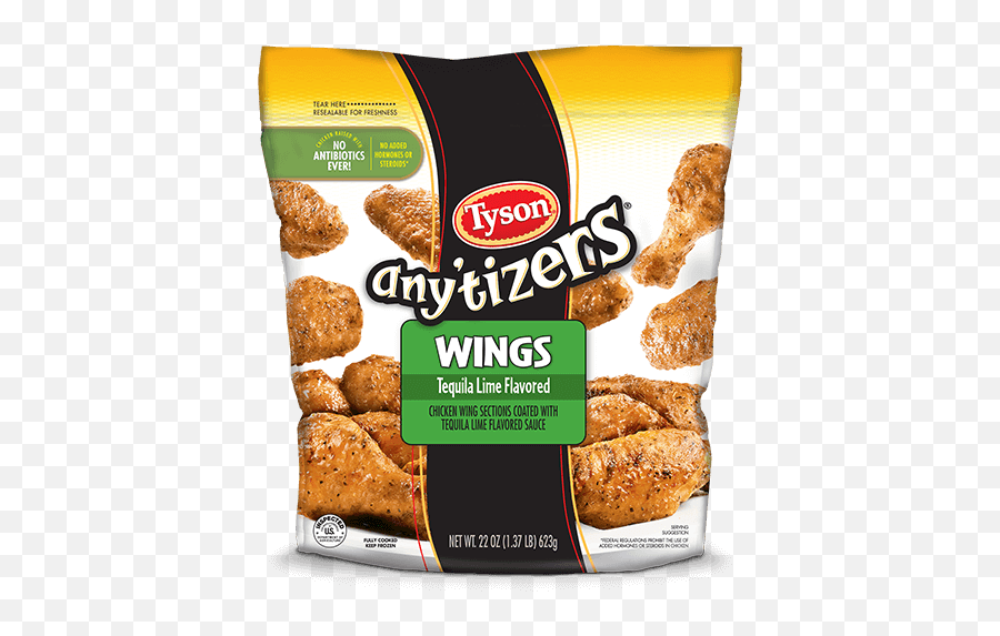 Tequila Lime Flavored Chicken Wings Tyson Brand - Chicken Wings Honey Bbq Png,Chicken Wings Png