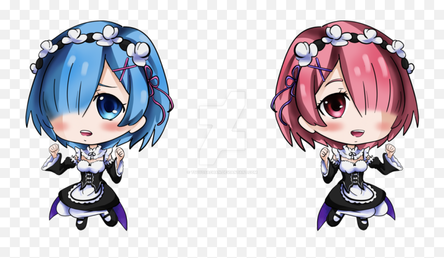 Download Ram Rem Png - Ram Rem Chibi Png,Rem Png