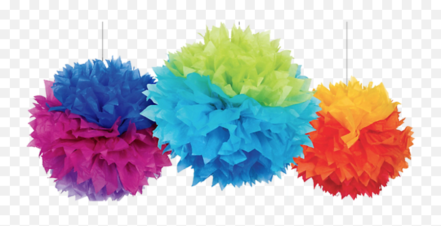 Rainbow Fluffy Pom Decorations 3 Png