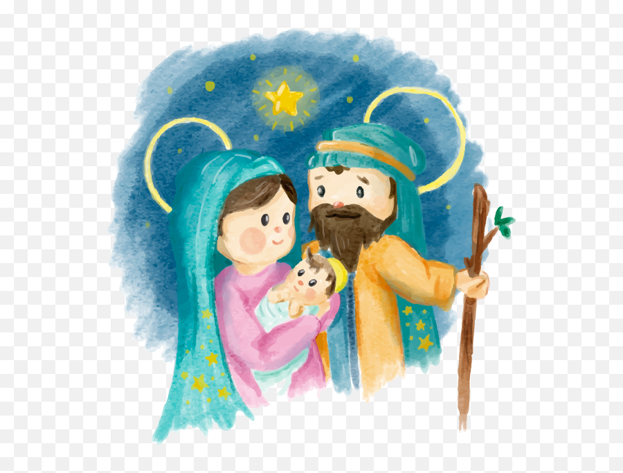 Watercolor Of Scene Jesus Nativity - Christmas Nativity Png,Nativity Png