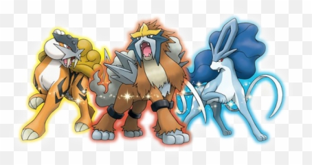 Legendary Dogs Shiny Entei - Gold And Silver Legendary Pokemon Png,Suicune Png