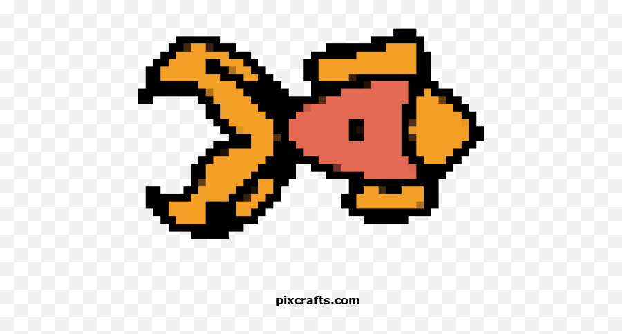 Goldfish - Printable Pixel Art Clip Art Png,Goldfish Transparent