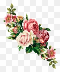 Vintage Floral Spray Tattoo - Roses Png