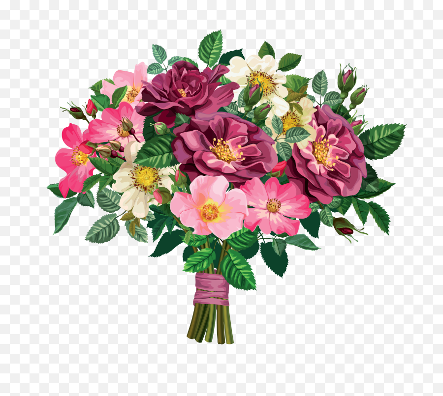 Download Rose Clipart Flower Bouquet Pencil And In Color - Clipart Bouquet Flowers Png,Rose Clipart Transparent Background