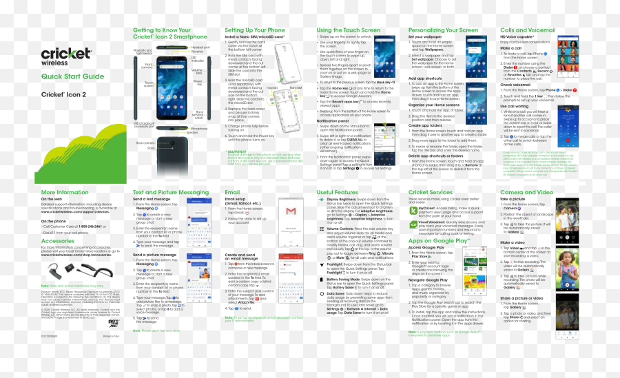 Cricket Icon 2 Smartphone User Guide - Manuals Vertical Png,Micro Sd Icon
