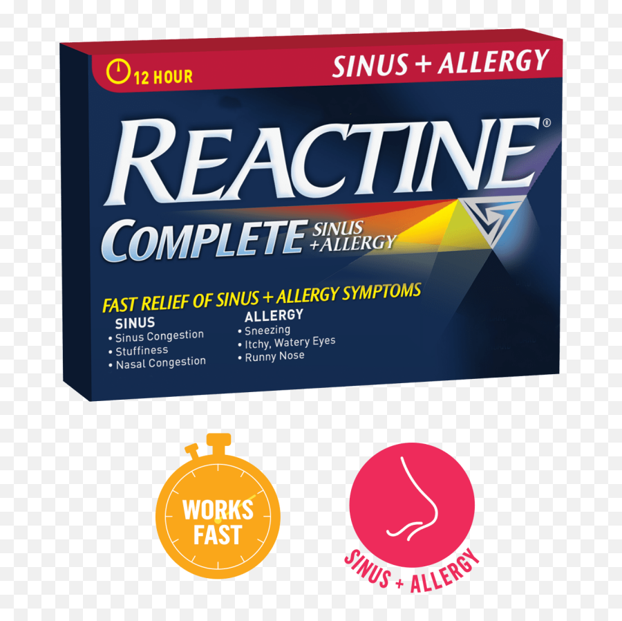 Reactine Complete Sinus Allergy - Reactine Png,Nose Transparent