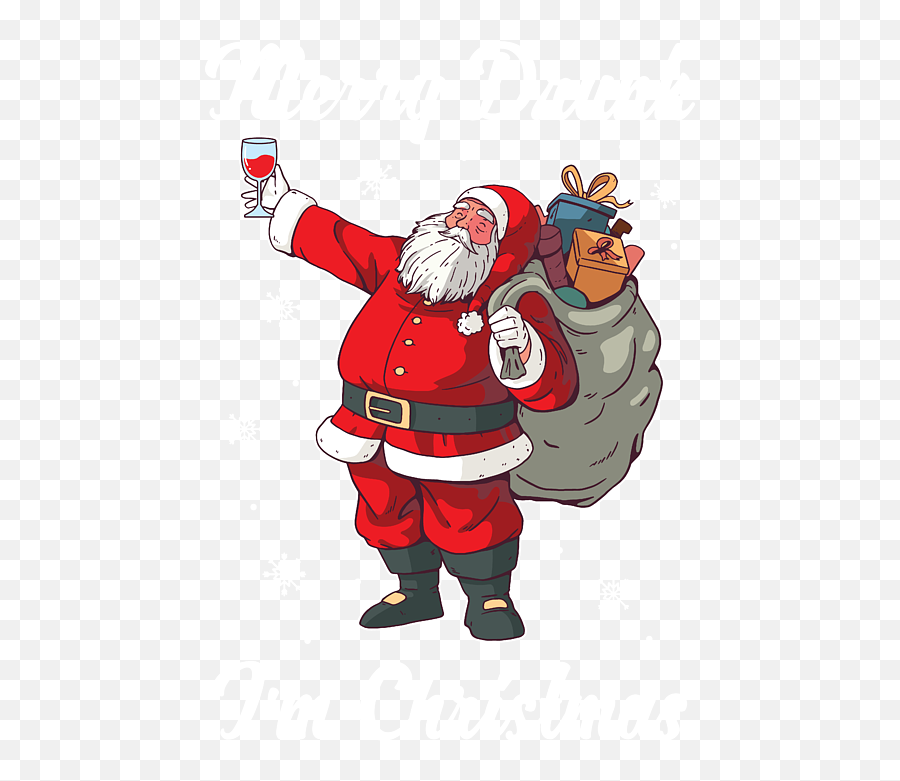Christmas Funny Merry Drunk Santa Drinking Gift T - Shirt For Drawing Santa Claus With Mask Png,Christmas Funny Icon