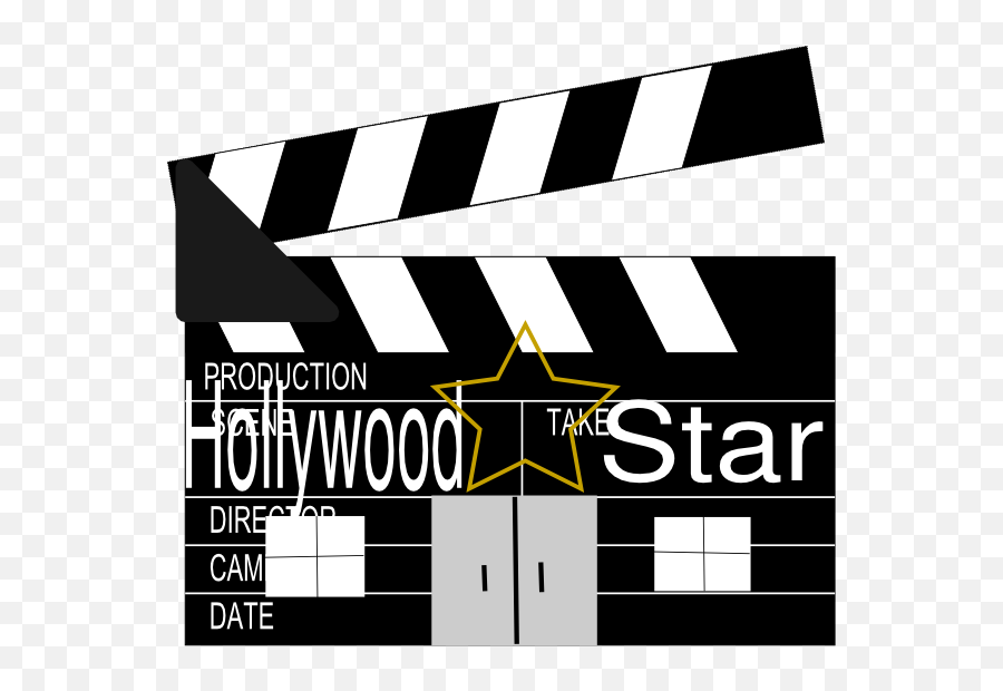 Star Clip Art - Movie Clapper Board Png,Hollywood Star Png