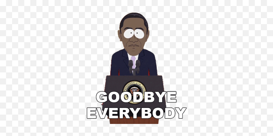 Goodbye Everyone Barack Obama Sticker - Goodbye Everyone Slender West Lake Png,Obama Icon Poster