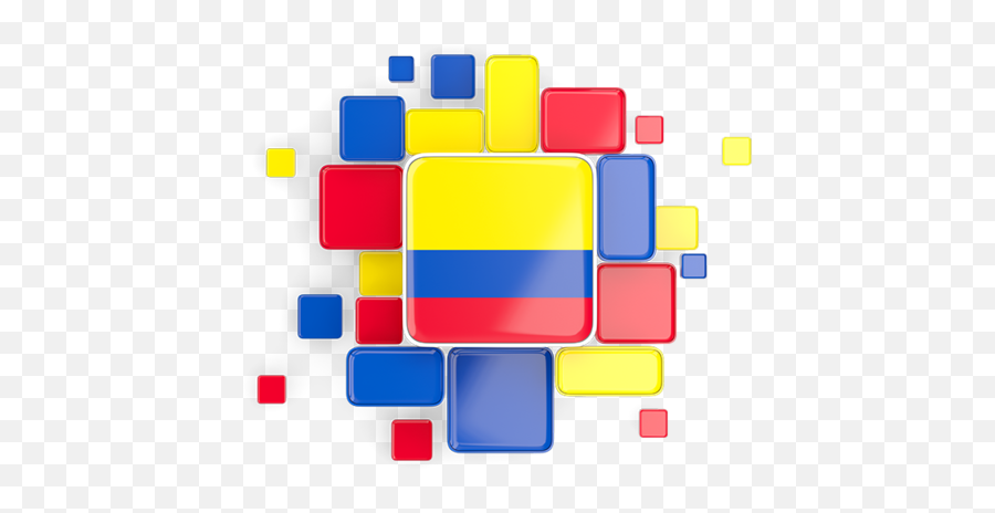 Background With Square Parts Illustration Of Flag Colombia Png Icon