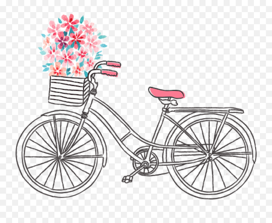 Transparent Watercolor Wheel - Cute Cartoon Bike Drawing Png,Bike  Transparent - free transparent png images 