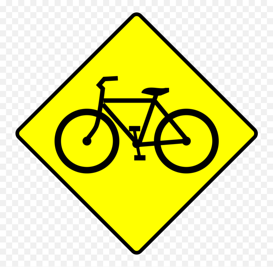 Download Free Png Bicycle Caution Sign - Dlpngcom Bike Lane Sign Vector,Caution Sign Png
