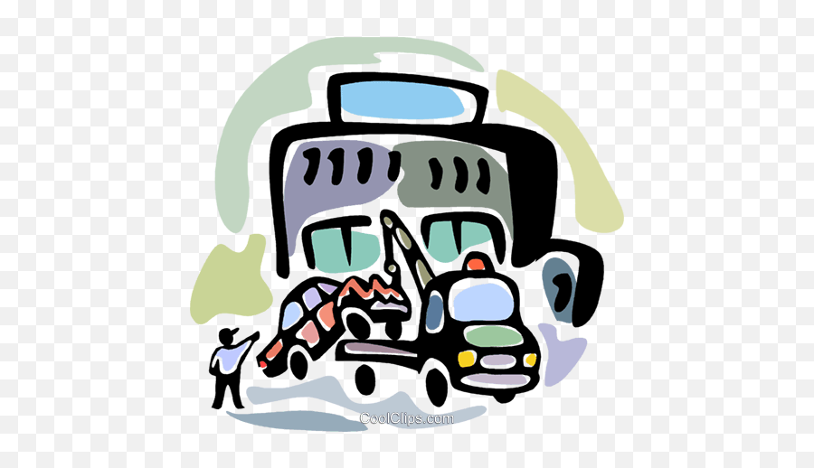 Tow Truck Driver Loading Car Royalty Free Vector Clip Art - Clip Art Png,Tow Truck Png
