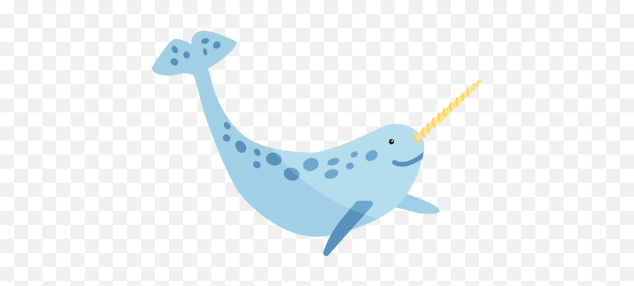Narwhal Tusk Flipper Tail Flat - Clip Art Png,Narwhal Png