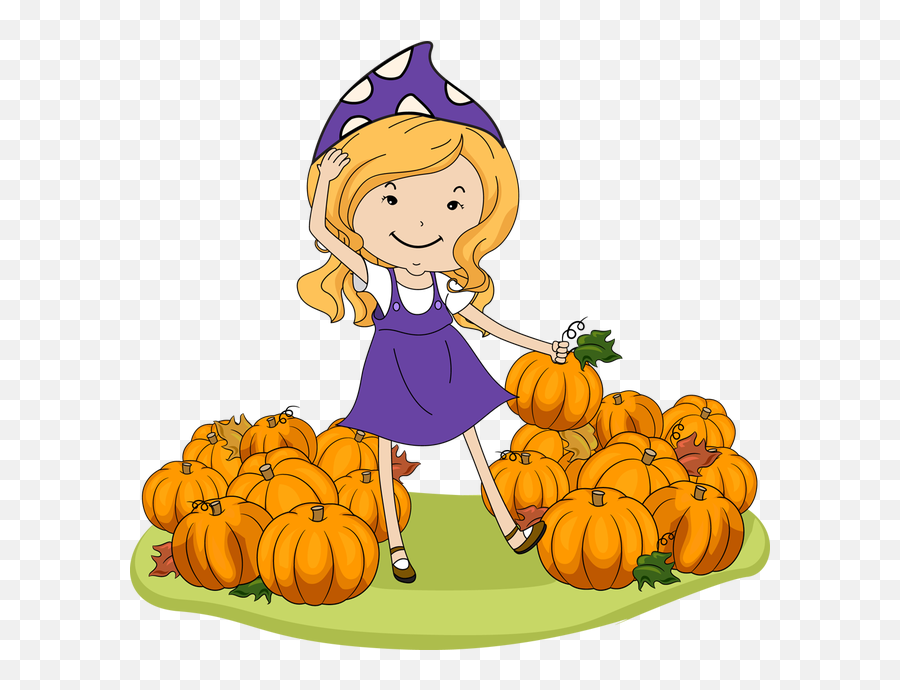Download Girl Pumpkin Clipart Clip Royalty Free - Girl In Pumpkin Patch  Cartoon Png,Pumpkin Clipart Transparent Background - free transparent png  images 
