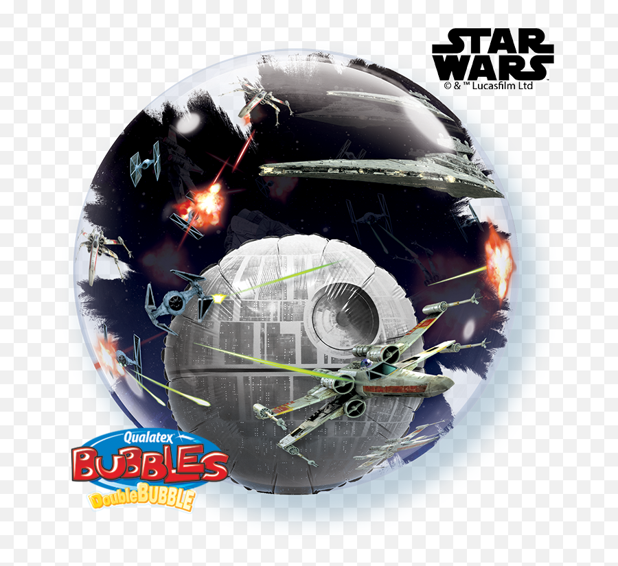 Death Star Double Bubble Balloon 24 1pc - Bubble Balloons Star Wars Png,Death Star Transparent