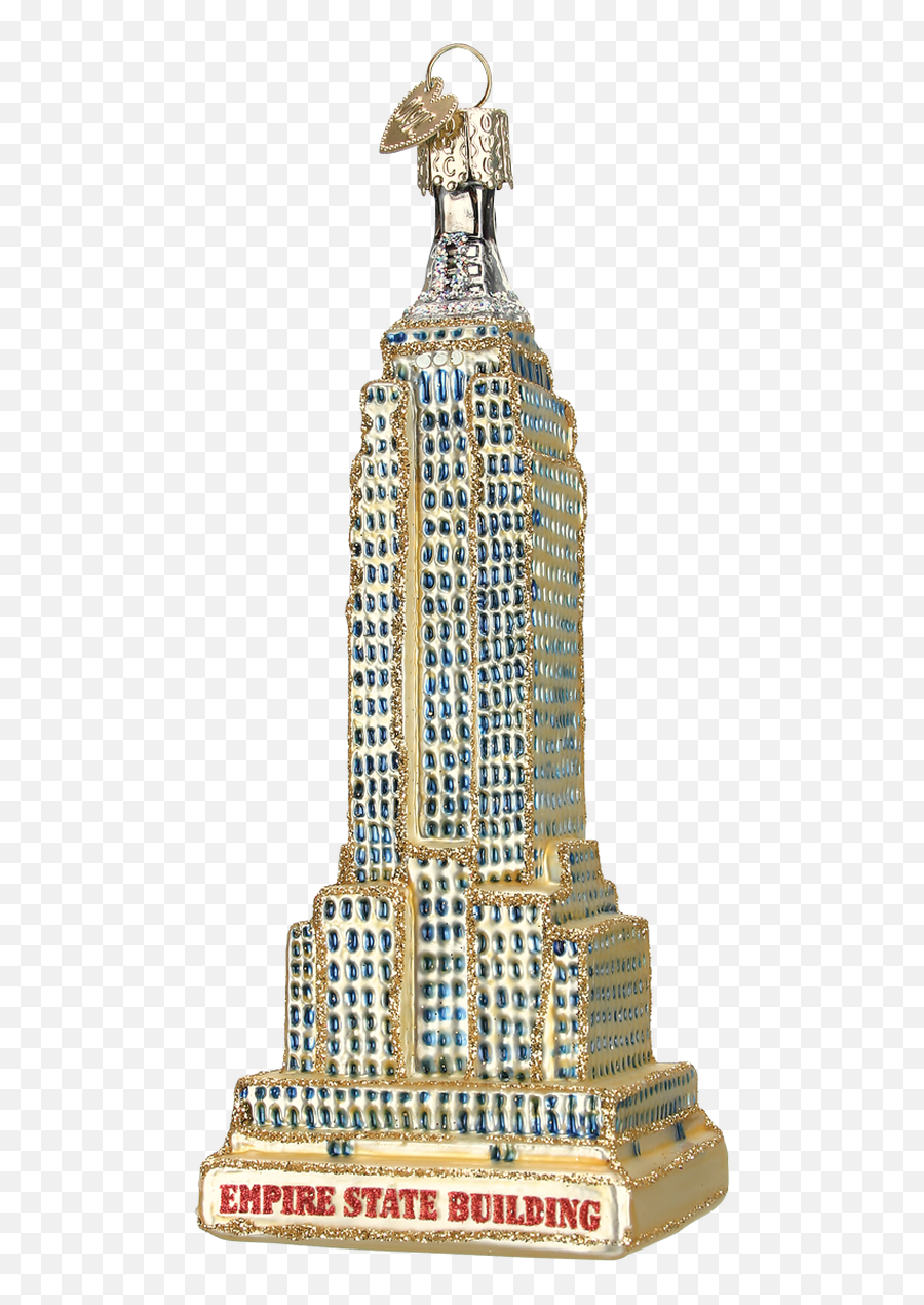 Gold Empire State Building Glass Ornament - Empire State Building Png,Empire State Building Png