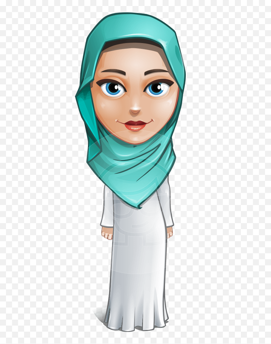 Cute Muslim Girl Cartoon Vector Character Aka Aida The - English Formal Greetings For Email Png,Girl Cartoon Png