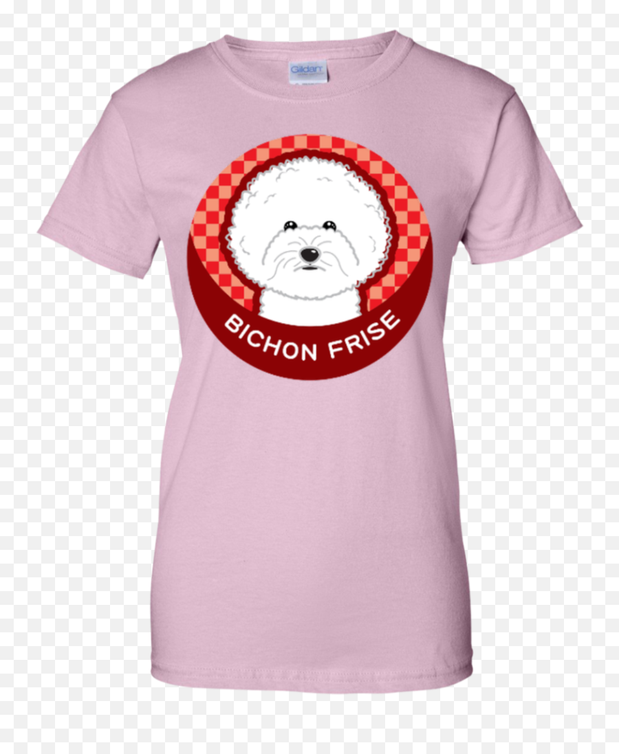 Bichon Frise Round Dog Logo - Ladies Custom 100 Cotton T T Shirts About Glitter Png,Pink Dog Logo