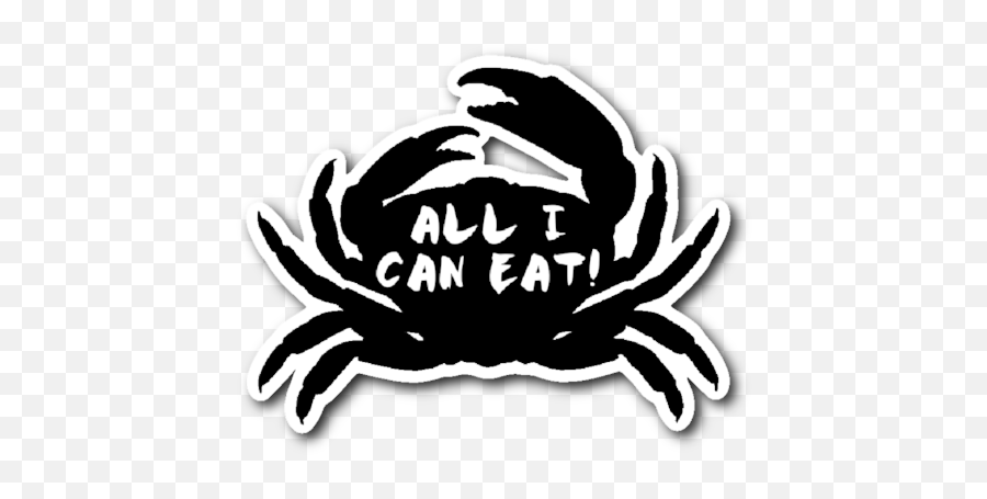 All I Can Eat Crab Legs Sticker U2013 Skerb412 - Dungeness Crab Silhouette Png,Crab Legs Png