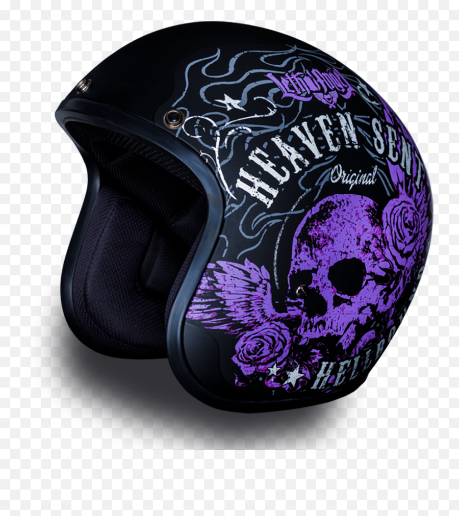 Daytona Cruiser Heaven Sent Helmet - Purple Motorcycle Helmets Png,Icon Skeleton Skull Motorcycle Helmet