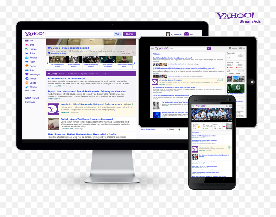 Yahoo Announces New Ad Formats Mobile - Friendly Native Ads Yahoo Stream Ads Example Png,New Yahoo Messenger Icon