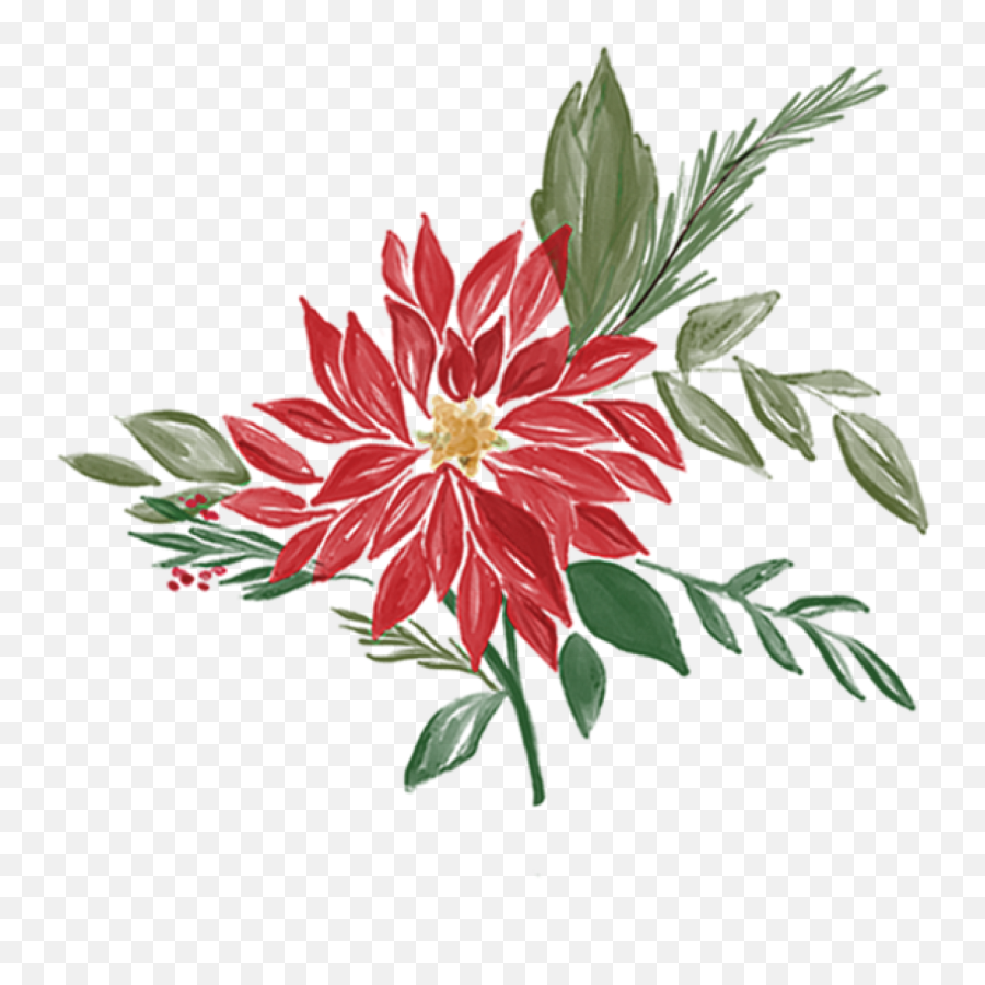 Christmas Market Poinsettia Print U0026 Cut File - Passion Flowers Png,Poinsettia Icon Png