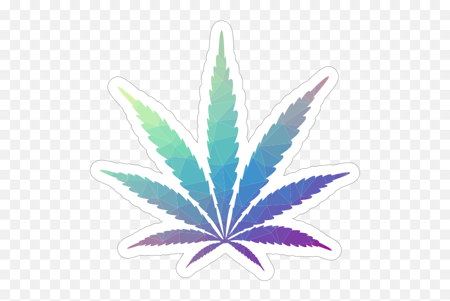 Colorful Geometric Pot Leaf Hippie Sticker - Difference Chanvre Et Cannabis Png,Pot Leaf Transparent Background