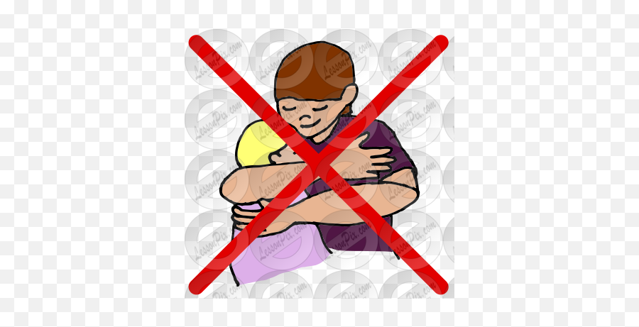 No Hugs Picture For Classroom Therapy Use - Great No Hugs Good Png,Hugging Icon For Facebook