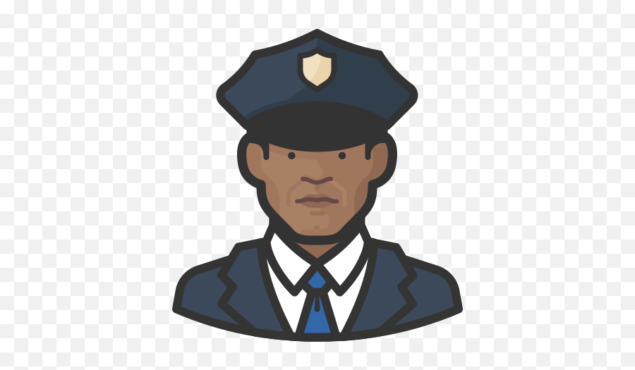 Police Black Male People Avatar Free Icon - Iconiconscom Polizei Avatar Png,Police Officer Icon Png