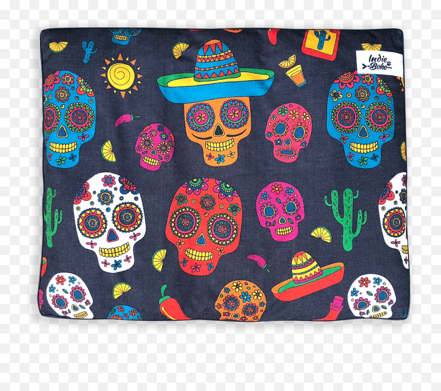 Mexican Skulls U2013 Jumbo Dog Bed - Smile Png,Mexican Skull Png