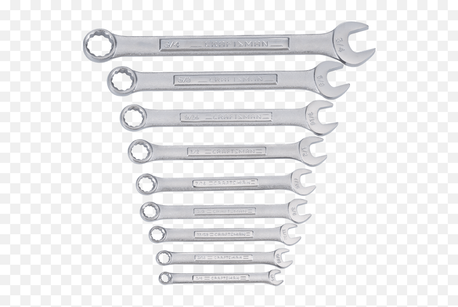 9 Pc Sae Wrench Set - Cmmt82327 Craftsman Craftsman Open End Wrench Png,Wrench Png