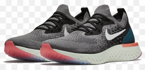 Menu0027s Epic React Flyknit Running Shoe - Gunsmokewhiteblack Nike Epic React Flyknit Aq0070 010 Png,Gun Smoke Png