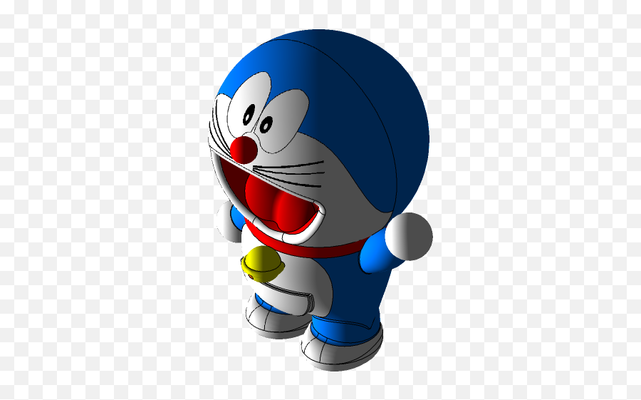 Doraemon 3d Cad Model Library Grabcad - Cartoon Png,Doraemon Logo