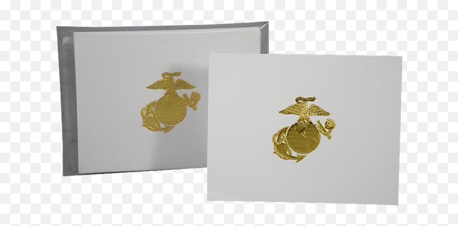 White Notecards With Gold Embossed Ega - Cartoon Png,Eagle Globe And Anchor Png