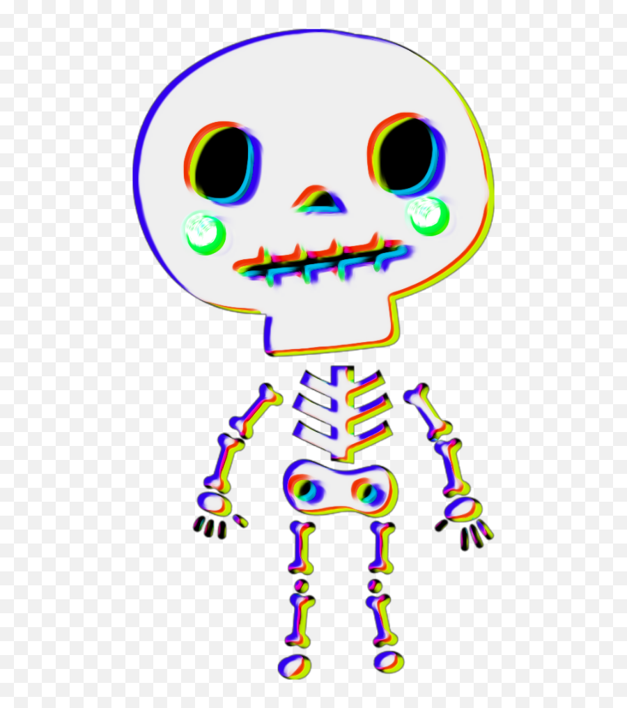 Halloween Skeleton Glitcheffect Oilpaintingeffect - Cute Skeleton Png,Glitch Effect Png