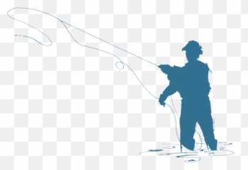 Fly Fisherman Silhouette - Fly Fishing Man Transparent Png,Fisherman Png