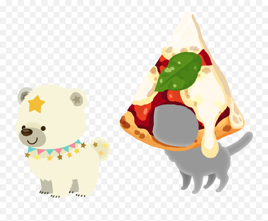 Download White Snowcub Pizza Hat Pet Parts - Cartoon Png Cartoon,Pizza Cartoon Png