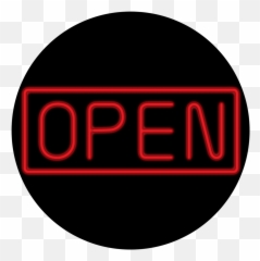 Open Neon Sign - Circle png
