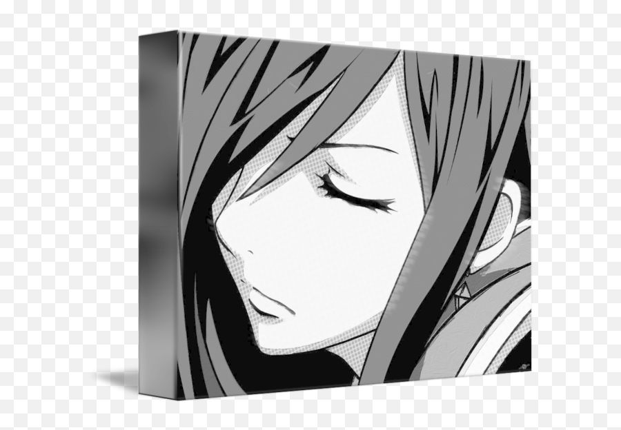 Anime Girl Black And White By Tony Rubino - Black And White Anime Girl Png,Manga Girl Png