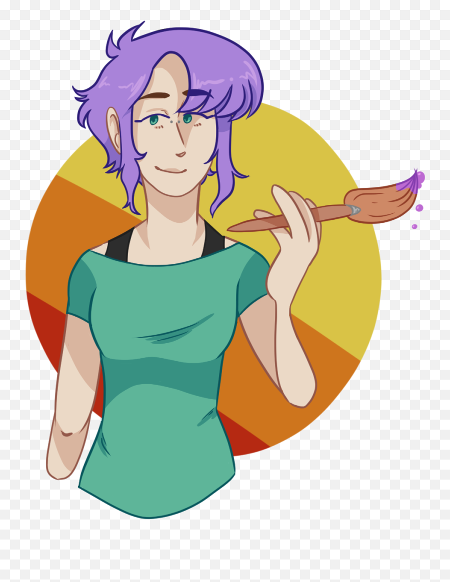 Purple Hair Holding - Fictional Character Png,Cartoon Hair Png